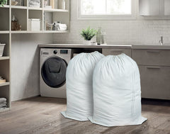 Home Labels Cotton Laundry Bag – 2 Pack, Natural, 30”x 40” – Commercial Grade 100% Cotton, Designed for Heavy Duty Use, College Laundry Bags, Laundromat and Household Storage – Ivory