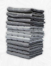 Home Labels Classic Kitchen Towel 12 Pack, 15 x 25 Inches, 100% Ring Spun Cotton Super Soft and Absorbent Linen Dish Towels, Tea Bar Set (Grey)