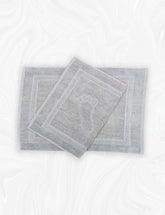 Home labels Jacquard Bath Mats Silver 2 Pack Bathroom Floor Mat Super Absorbent, Quick Dry, Double Side Shower Rug, 100% Ring Spun Cotton Bath Mat Rug 20x27 Inch.