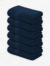 Home Labels Cotton Soft Spa Bath Towels, Ultra Soft Bath Towel, Home Gym Spa Hotel, Ideal for Daily use Highly Absorbent Hotel spa Bathroom Towel Collection | 24x48 Inch | Pack of 6 Navy Blue