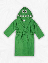 Home Labels Bathrobe for Kids | Crocodile Theme Hooded Green Cotton Bath Robes For Kids | Terry Cloth Robes for Kids | Towel Bathrobe | Lightweight Plush Long Bathrobe