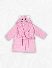 Home Labels Bathrobe for Kids | Kitten Theme Hooded Pink Cotton Bath Robes For Kids | Terry Cloth Robes for Kids | Towel Bathrobe | Lightweight Plush Long Bathrobe