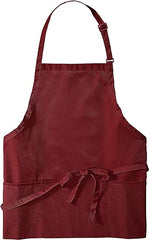 Home Labels Chef Works Unisex Three Pocket Apron - Burgundy