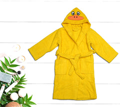 Home Labels Bathrobe for Kids | Duck Theme Hooded Yellow Cotton Bath Robes For Kids | Terry Cloth Robes for Kids | Towel Bathrobe | Lightweight Plush Long Bathrobe