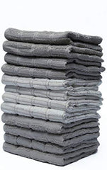 Home Labels Classic Kitchen Towel 12 Pack, 15 x 25 Inches, 100% Ring Spun Cotton Super Soft and Absorbent Linen Dish Towels, Tea Bar Set (Grey)