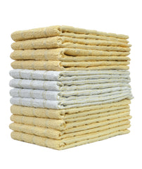 Home Labels Classic Kitchen Towel 12 Pack, 15 x 25 Inches, 100% Ring Spun Cotton Super Soft and Absorbent Linen Dish Towels, Tea Bar Set (Beige)