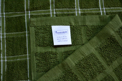 Home Labels Classic Kitchen Towel 12 Pack, 15 x 25 Inches, 100% Ring Spun Cotton Super Soft and Absorbent Linen Dish Towels, Tea Bar Set (Green)