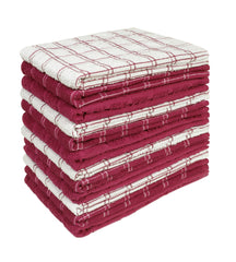 Home Labels Classic Kitchen Towel 12 Pack, 15 x 25 Inches, 100% Ring Spun Cotton Super Soft and Absorbent Linen Dish Towels, Tea Bar Set (Plum)