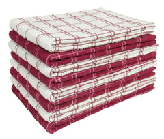 Home Labels Classic Kitchen Towel 12 Pack, 15 x 25 Inches, 100% Ring Spun Cotton Super Soft and Absorbent Linen Dish Towels, Tea Bar Set (Plum)