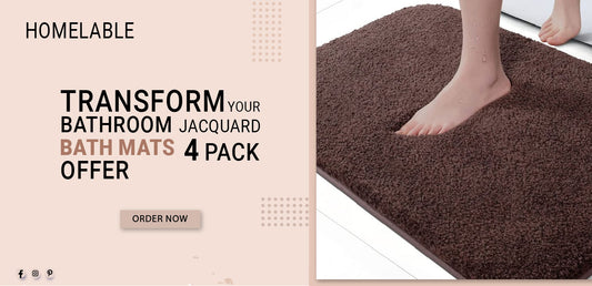 Transform Your Bathroom Jacquard Bath Mats 4 Pack Offer: