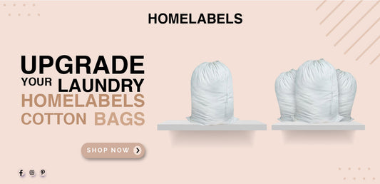 Upgrade Your Laundry HomeLabels Cotton Bags: