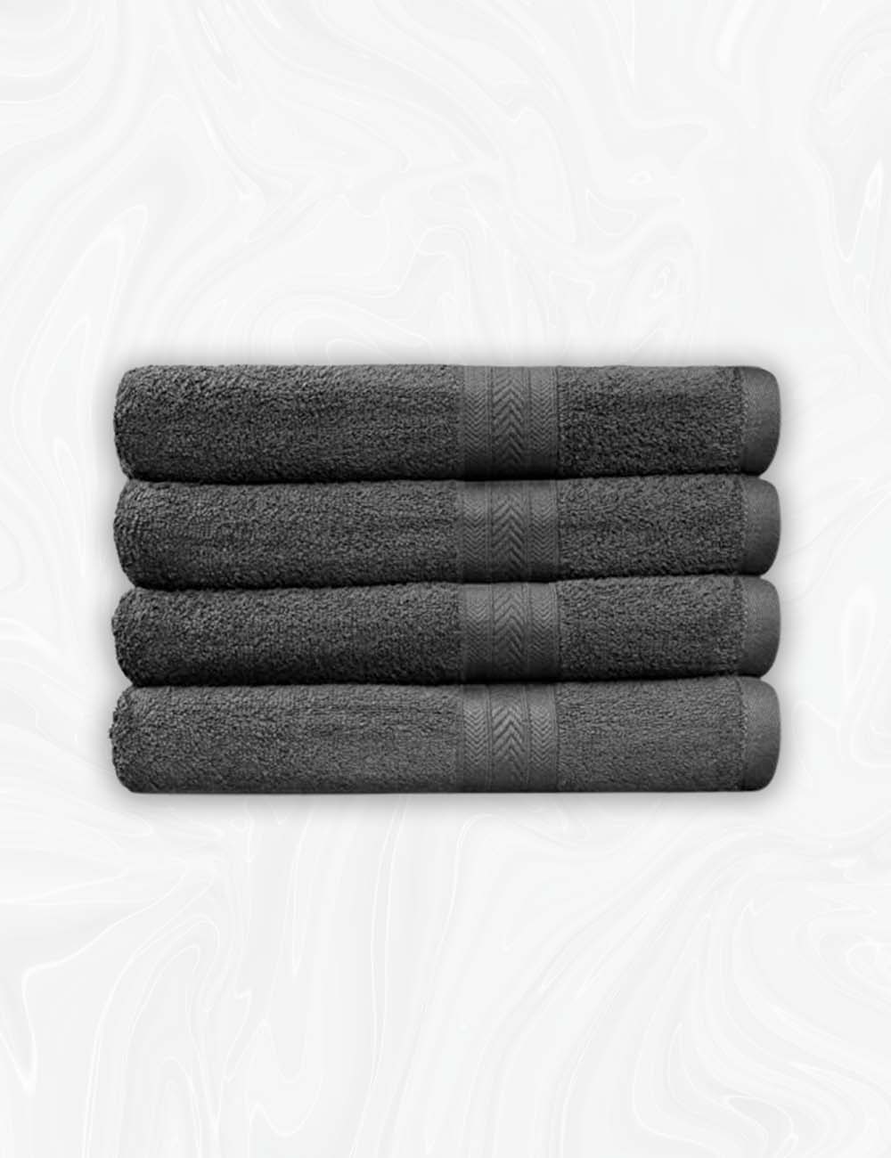 Home labels Premium Bath Towels 4 Pack Set, - 27 x 54 Inches, 100% Ring Spun Cotton 500GSM, Highly Absorbent Quick Drying Towels, Perfect for Daily Use (Grey)