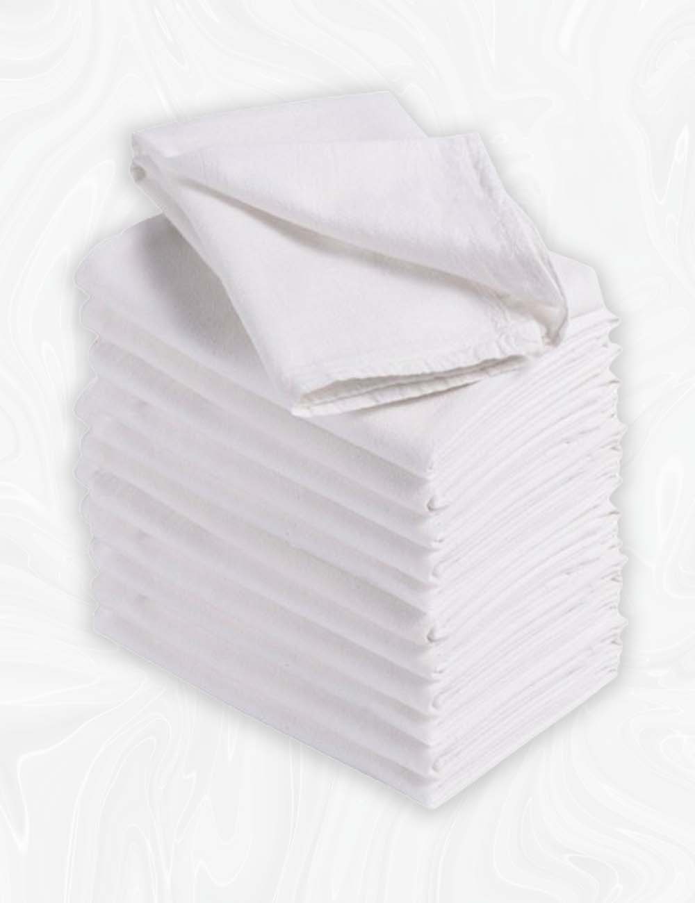Home Labels Kitchen Flour-Sack Towels, Pack of 12 Towels - 28 x 28 Inches, 100% Pure Ring Spun Cotton, Hand Towels, Multi-Purpose, Highly Absorbent