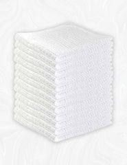 Home Labels Kitchen Bar Mops Towels, Pack of 12 Towels - 16 x 19 Inches, 100% Cotton Super Absorbent White Bar Towels, Multi-Purpose Cleaning Towels for Home and Kitchen Bars
