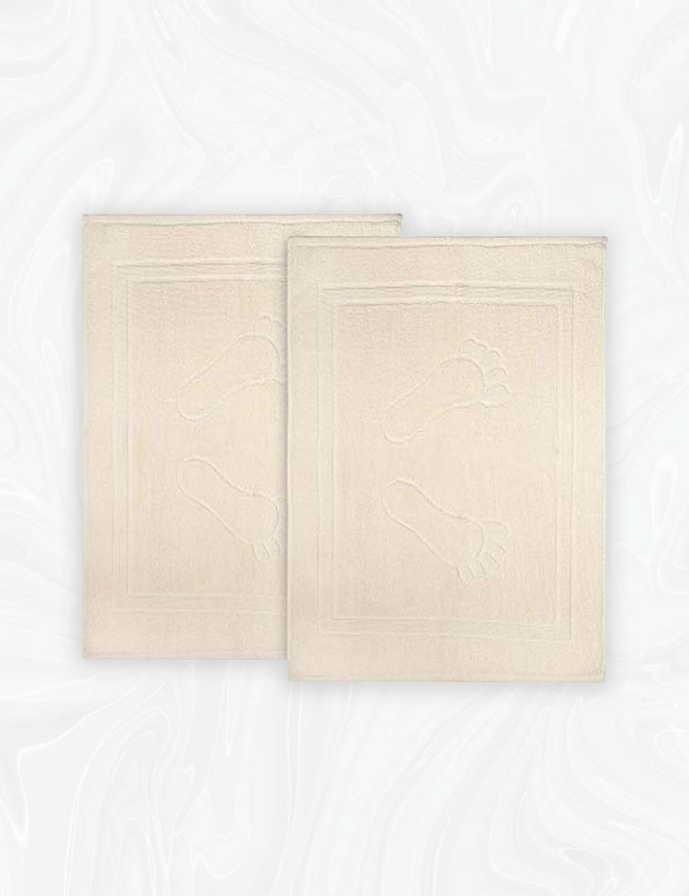 Home labels Jacquard Bath Mats Ivory 2 Pack Bathroom Floor Mat Super Absorbent, Quick Dry, Double Side Shower Rug, 100% Ring Spun Cotton Bath Mat Rug 20x27 Inch.