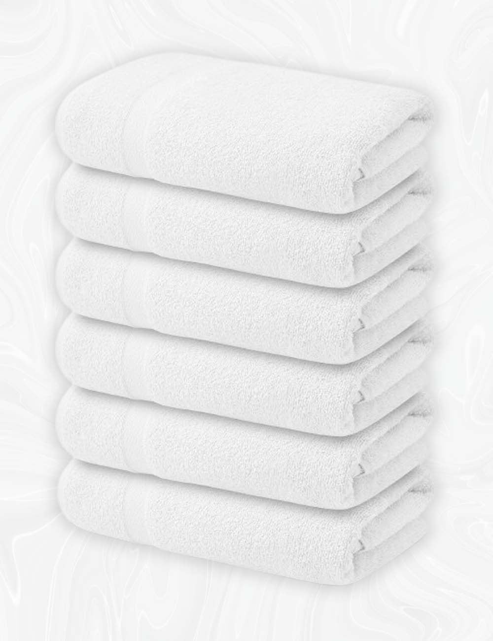Home Labels Cotton Soft Spa Bath Towels, Ultra Soft Bath Towel, Home Gym Spa Hotel, Ideal for Daily use Highly Absorbent Hotel spa Bathroom Towel Collection | 24x48 Inch | Pack of 6 White