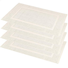 Home labels Bath Mats Cream 4 Pack Bathroom Floor Mat Super Absorbent, Quick Dry, Double Side Shower Rug, 100% Ring Spun Cotton Bath Mat Rug 20x27 Inch.