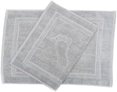 Home labels Jacquard Bath Mats Silver 2 Pack Bathroom Floor Mat Super Absorbent, Quick Dry, Double Side Shower Rug, 100% Ring Spun Cotton Bath Mat Rug 20x27 Inch.