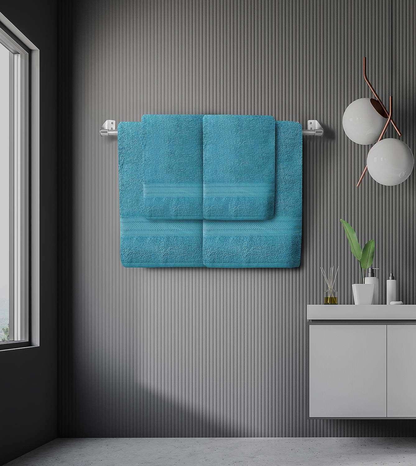 Aqua and cheap gray bath towels