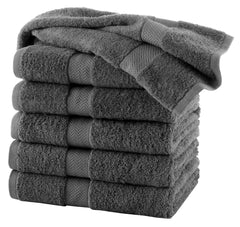 Home Labels Cotton Soft Spa Bath Towels, Ultra Soft Bath Towel, Home Gym Spa Hotel, Ideal for Daily use Highly Absorbent Hotel spa Bathroom Towel Collection | 24x48 Inch | Pack of 6 Grey