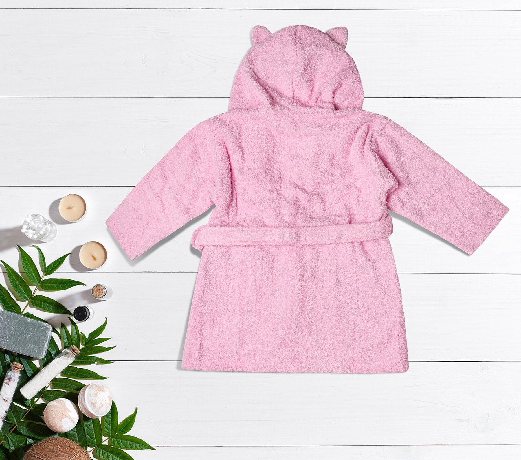 Home Labels Bathrobe for Kids | Kitten Theme Hooded Pink Cotton Bath Robes For Kids | Terry Cloth Robes for Kids | Towel Bathrobe | Lightweight Plush Long Bathrobe