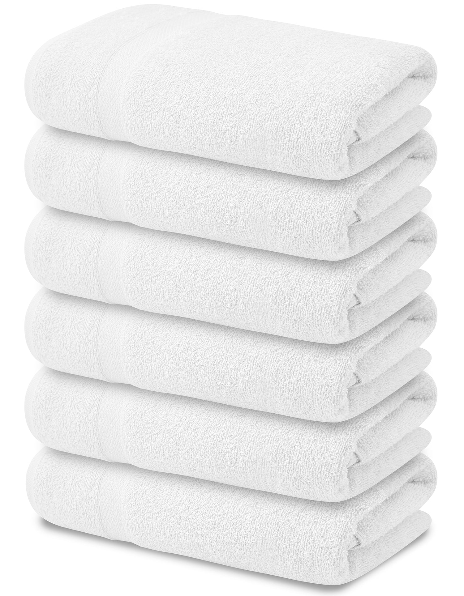 Home Labels Cotton Soft Spa Bath Towels, Ultra Soft Bath Towel, Home Gym Spa Hotel, Ideal for Daily use Highly Absorbent Hotel spa Bathroom Towel Collection | 24x48 Inch | Pack of 6 White