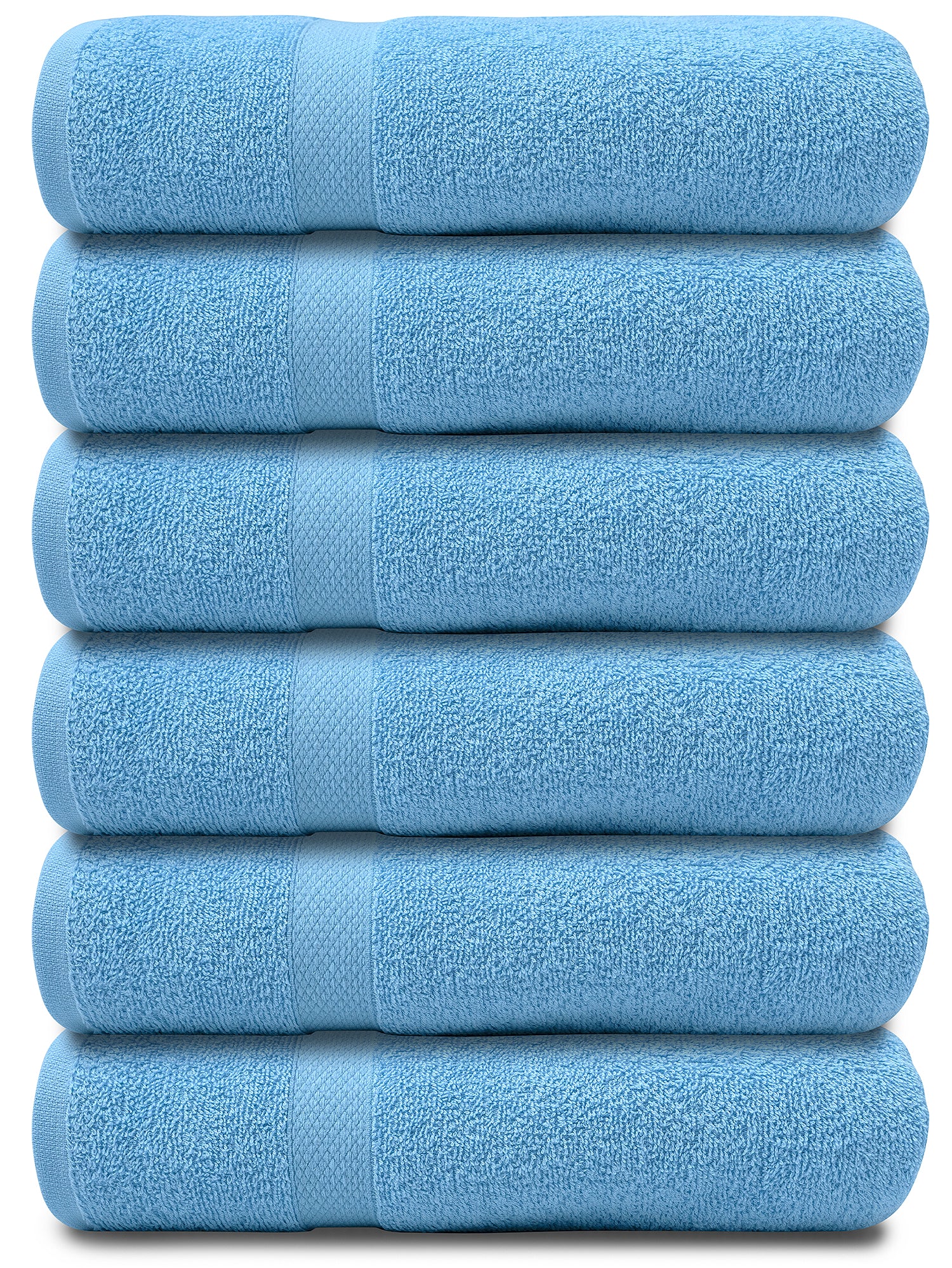 Home Labels Cotton Soft Spa Bath Towels, Ultra Soft Bath Towel, Home Gym Spa Hotel, Ideal for Daily use Highly Absorbent Hotel spa Bathroom Towel Collection | 24x48 Inch | Pack of 6 Blue