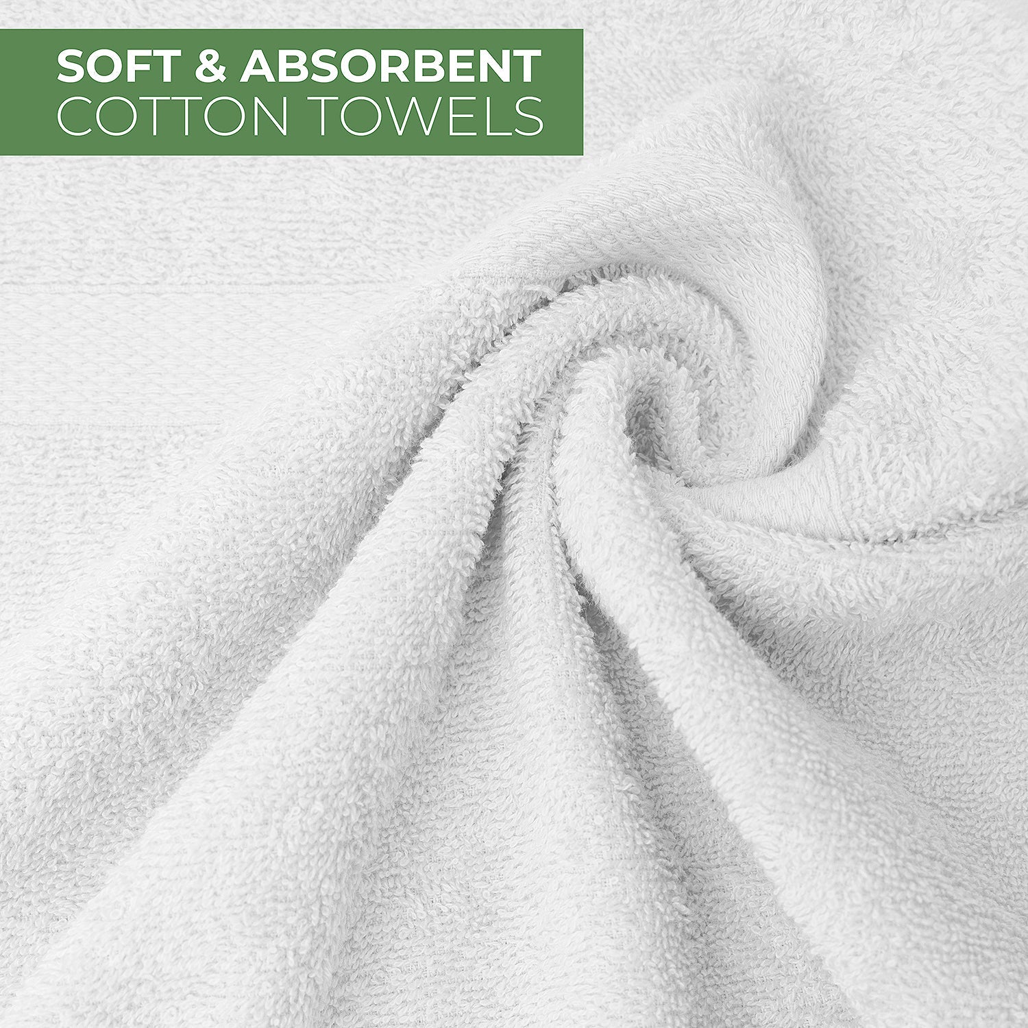 Home Labels Cotton Soft Spa Bath Towels, Ultra Soft Bath Towel, Home Gym Spa Hotel, Ideal for Daily use Highly Absorbent Hotel spa Bathroom Towel Collection | 24x48 Inch | Pack of 6 White