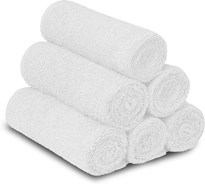 Home Labels Salon Towels for Hair Stylist, Pack of 24 - 16 x 26 inches - Ring Spun Hand Towels with Maximum Softness & Absorbency, 100% Cotton Hand Towel | Spa Towels | Facial Towels Bulk