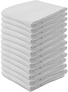 Home Labels Kitchen Flour-Sack Towels, Pack of 12 Towels - 28 x 28 Inches, 100% Pure Ring Spun Cotton, Hand Towels, Multi-Purpose, Highly Absorbent