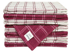 Home Labels Classic Kitchen Towel 12 Pack, 15 x 25 Inches, 100% Ring Spun Cotton Super Soft and Absorbent Linen Dish Towels, Tea Bar Set (Plum)